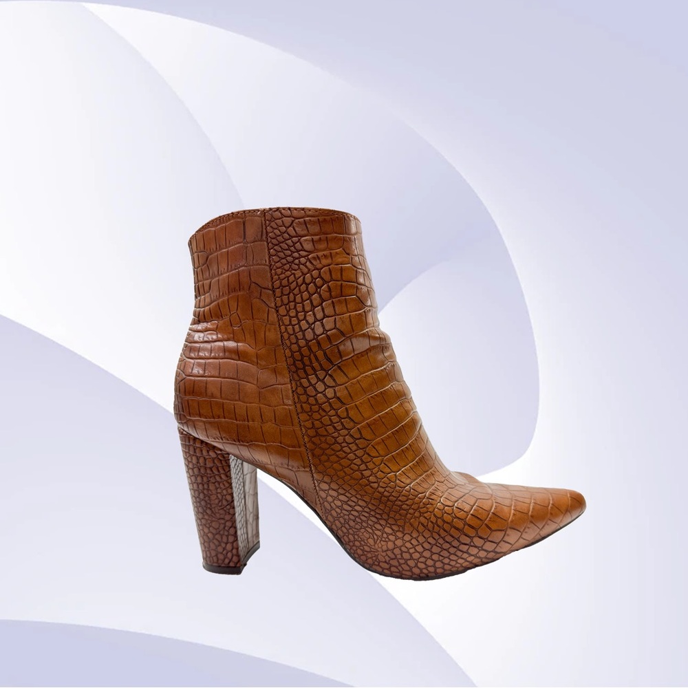 Women’s Size 11 Chestnut Croc Ankle Pointy Toe Booties